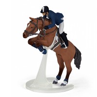 Фигурка лошади и всадника в прыжке PAPO JUMPING HORSE