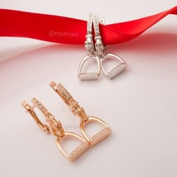 Серьги Стремена позолота со Swarovski EQUIMOON