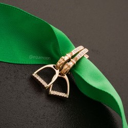 Серьги Стремена позолота со Swarovski EQUIMOON