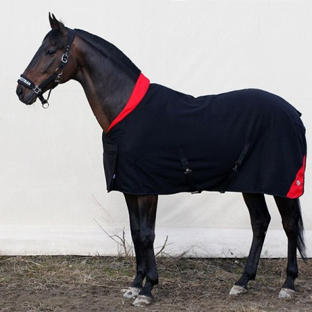 Попона флисовая с запахом на груди и воротничком Horse One Soft Line