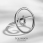 Кольцо "Подкова в сфере" с фианитами серебро EQUIMOON