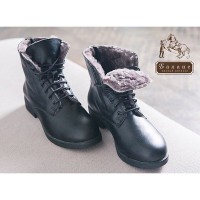 Ботинки кожаные с натурал. мехом шнурок+молния EquiBoots