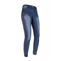 Бриджи джинсовые с полной леей HKM Flower Crystal