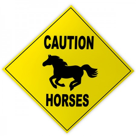 Табличка «Caution Horses»